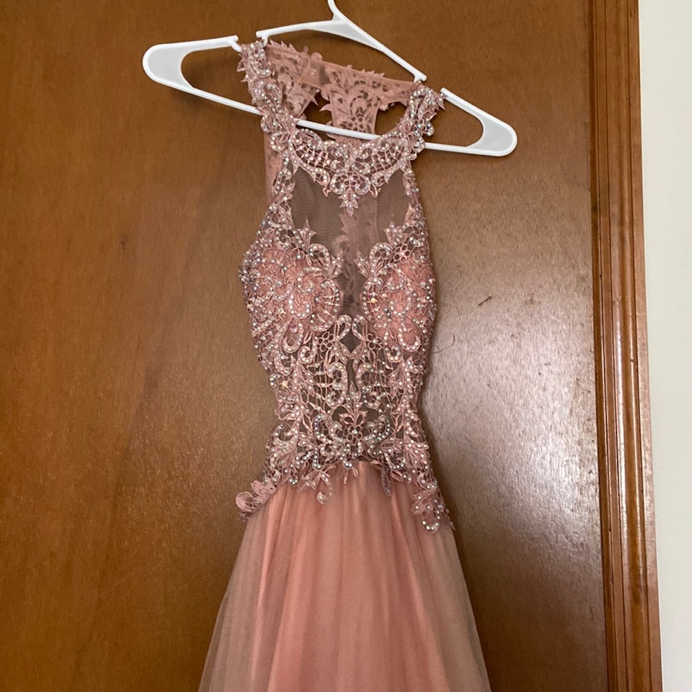Size 2 long pink prom dress!
